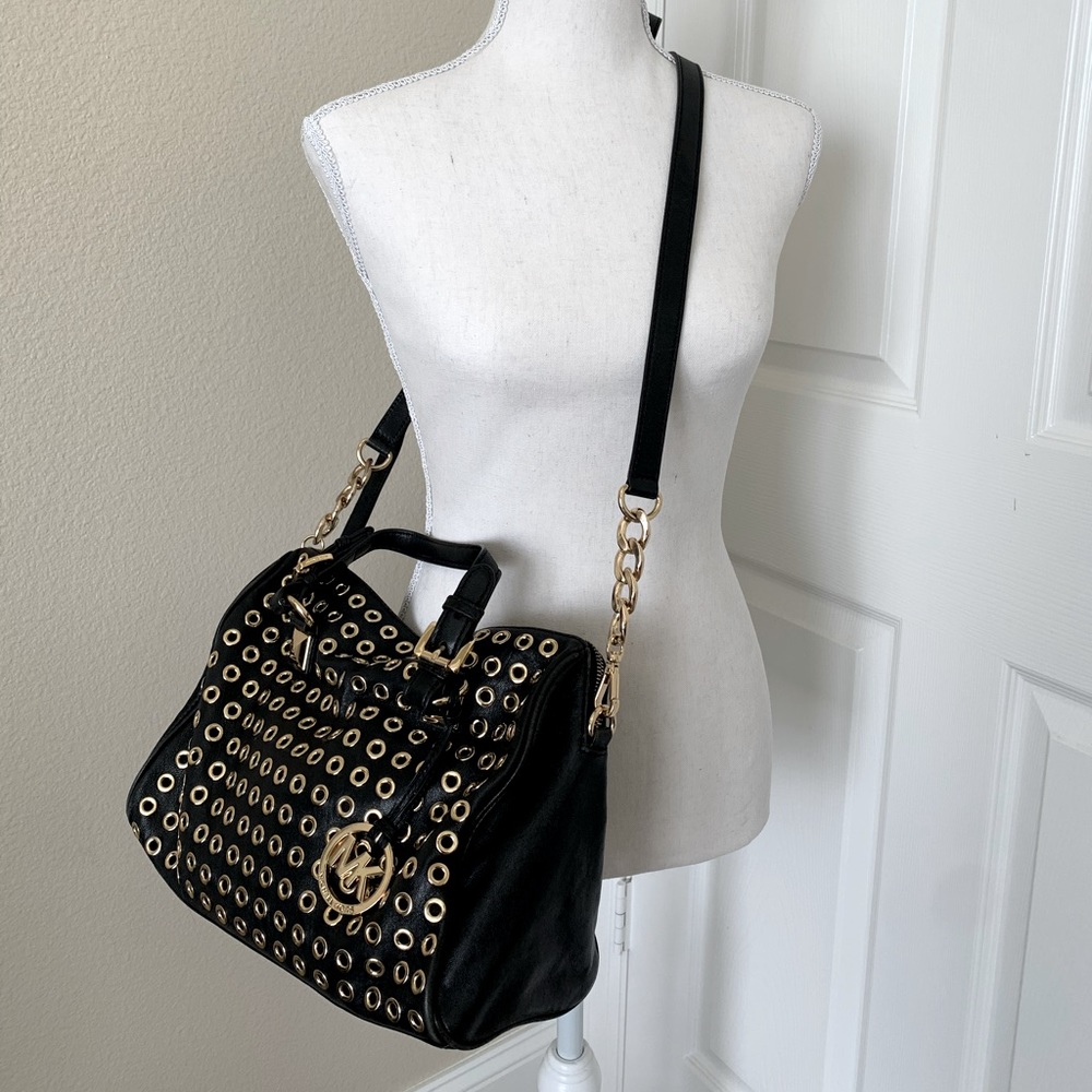 Black Michael Kors crossbody/tote with rivets